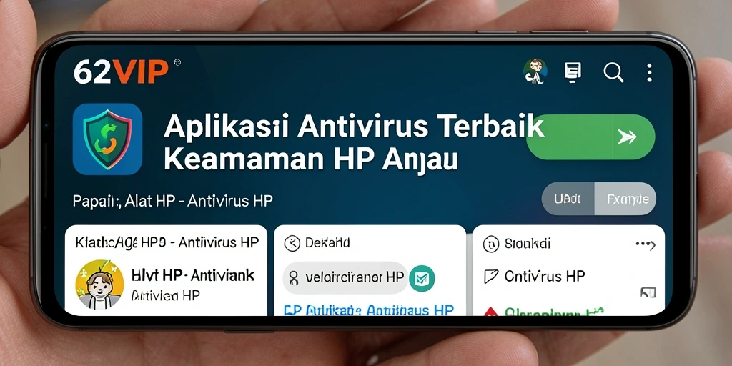 Antarmuka 62VIP dengan fungsi pemindaian Antivirus yang efektif.