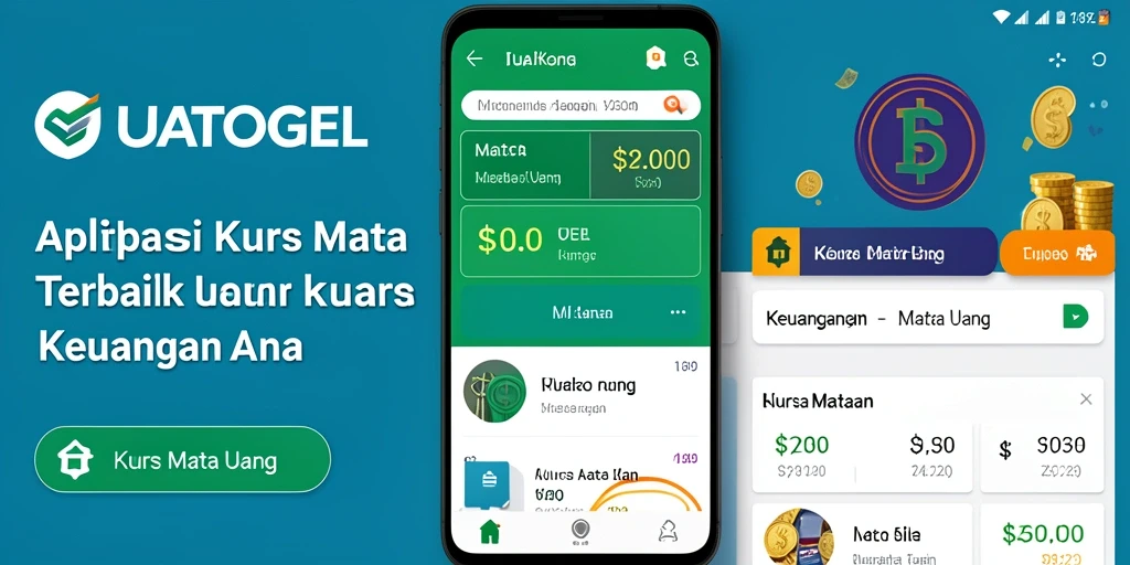 Screenshot antarmuka aplikasi GUATOGEL menampilkan fitur kurs mata uang.