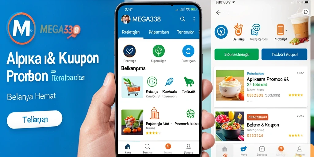 Tampilan antarmuka aplikasi MEGA338 untuk Promo & Kupon.