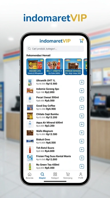 Tampilan katalog aplikasi indomarevip